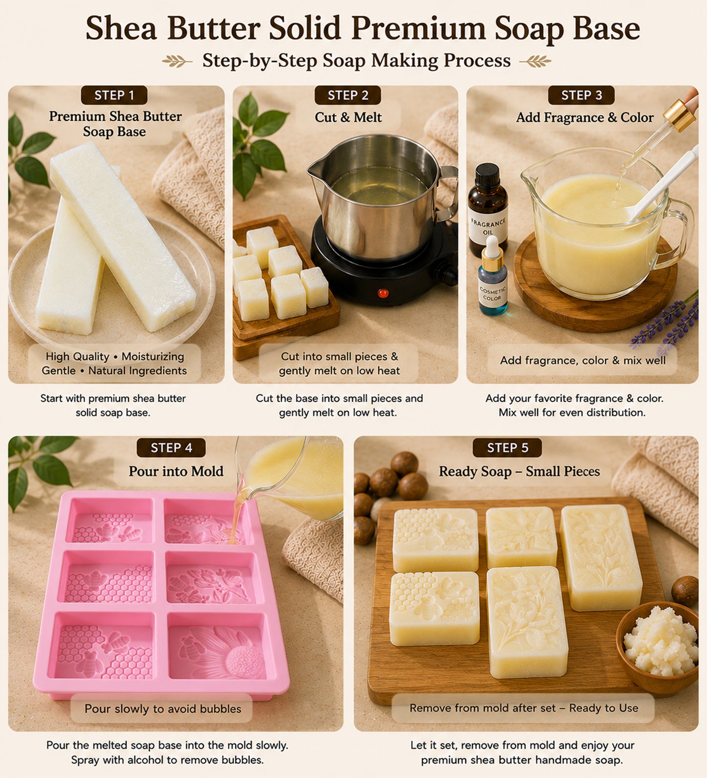 Shea butter Solid Premium Soap Base SPB002