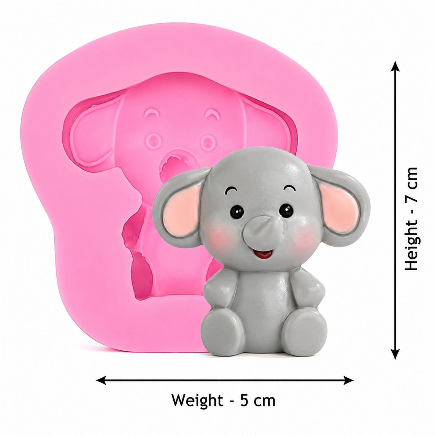 Cute Sitting Elephant Silicone Mold | WCM868