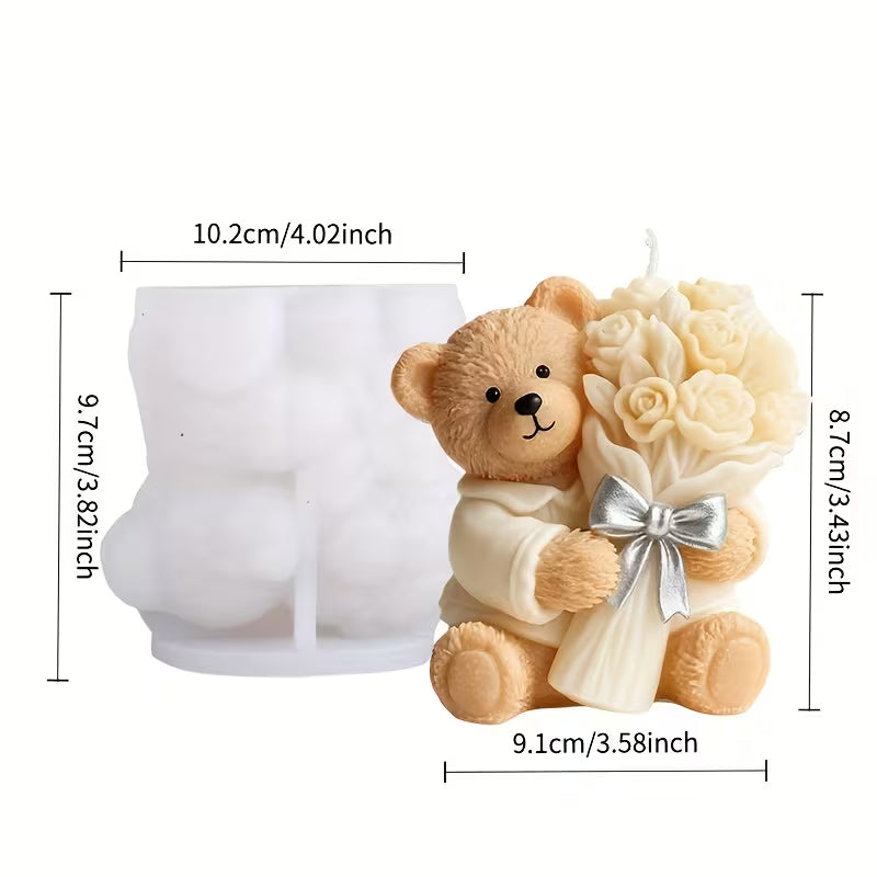 WCM903 Bouquet Bliss Bear Candle Mold