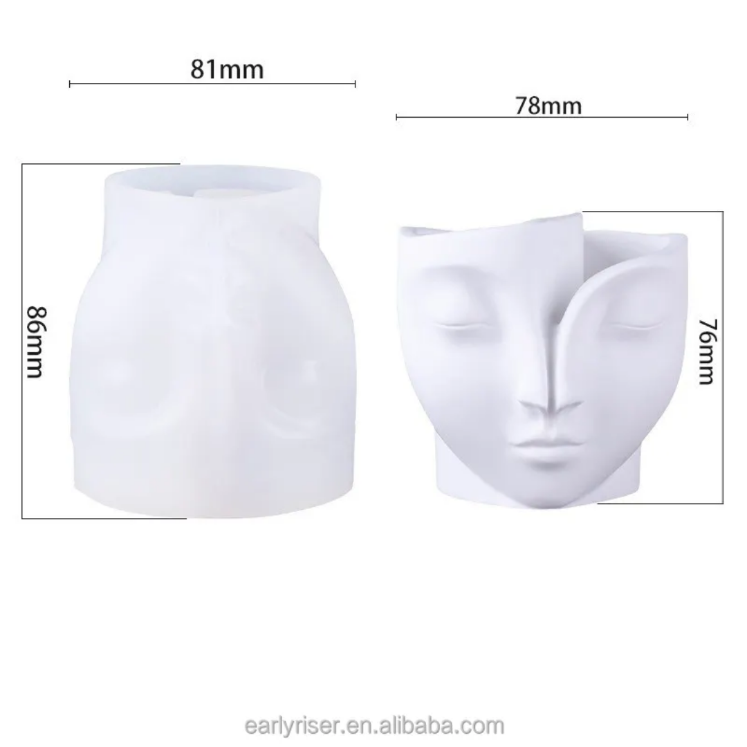 Folded Form Face Pot Mould Arm431