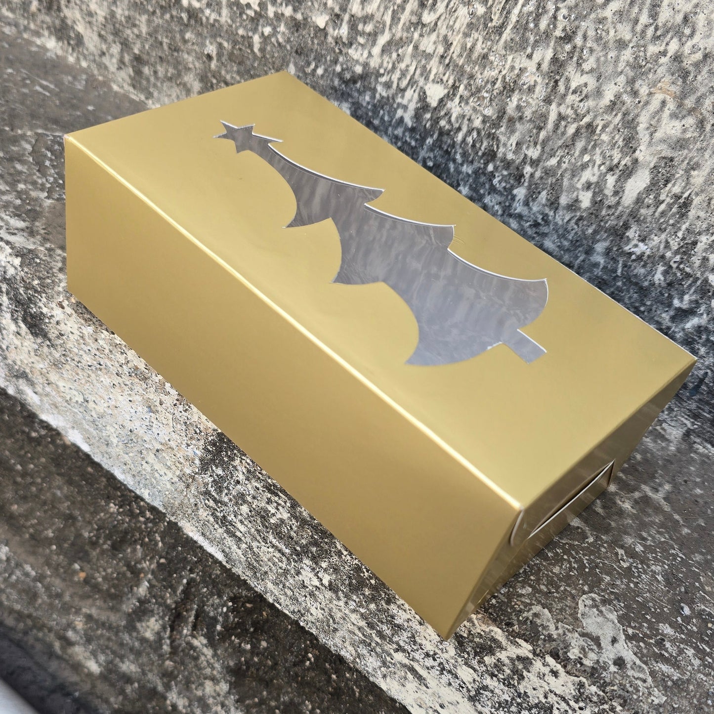 Gold Christmas Tree Window Box PM270 10 pcs