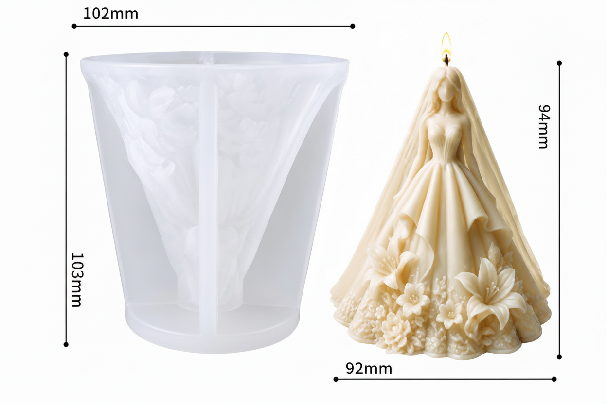 WCM919 Princess Bride 3D Candle Mold