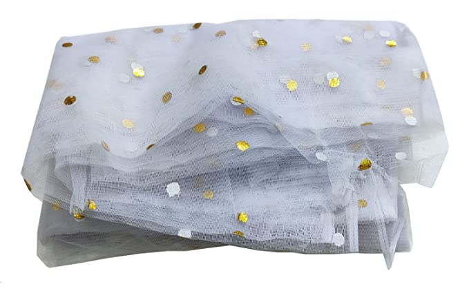 White Dotted Net Fabric 10 Miter PM295