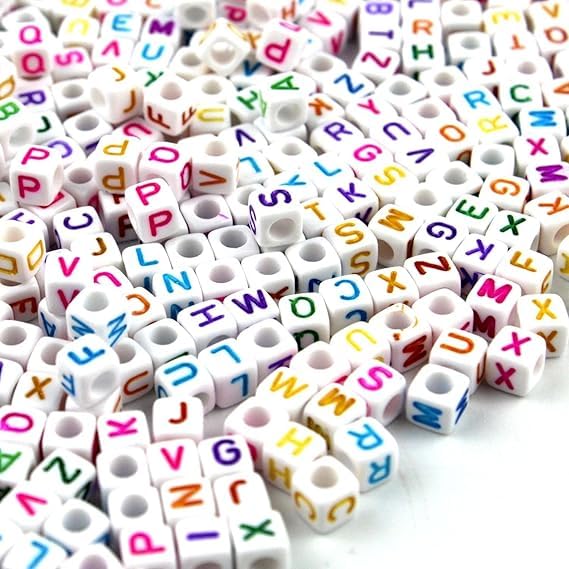 Secret Message Beads 100gram Multi Square SMB002