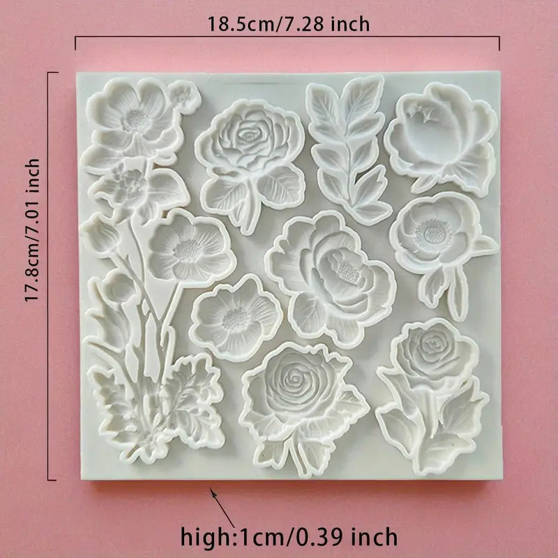 Rose Flowers Mold CFM326