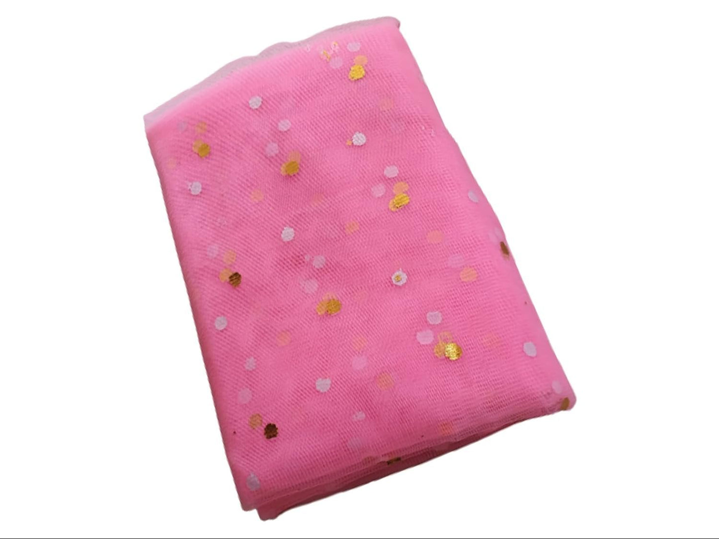 Pink Dotted Net Fabric 19 Meter PM296