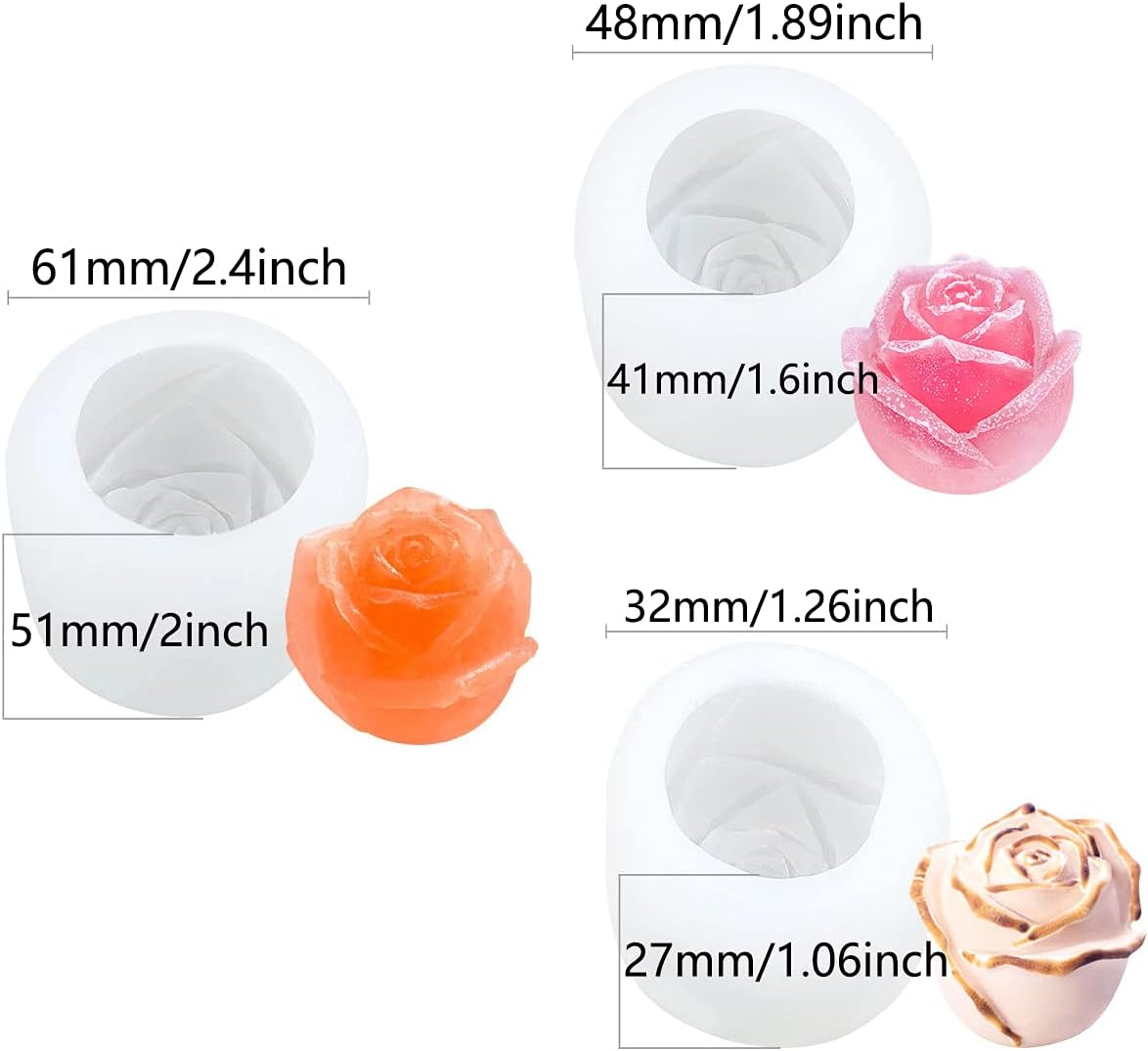 Set of 3 Rose Molds WCM668
