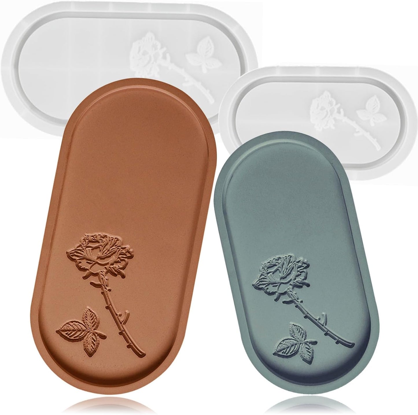 Oval Tray Mold With Flower Edges l ARM506