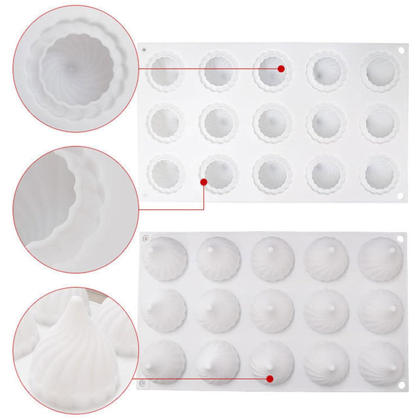 Spiral Modak 15 Cavity Mold WCM669