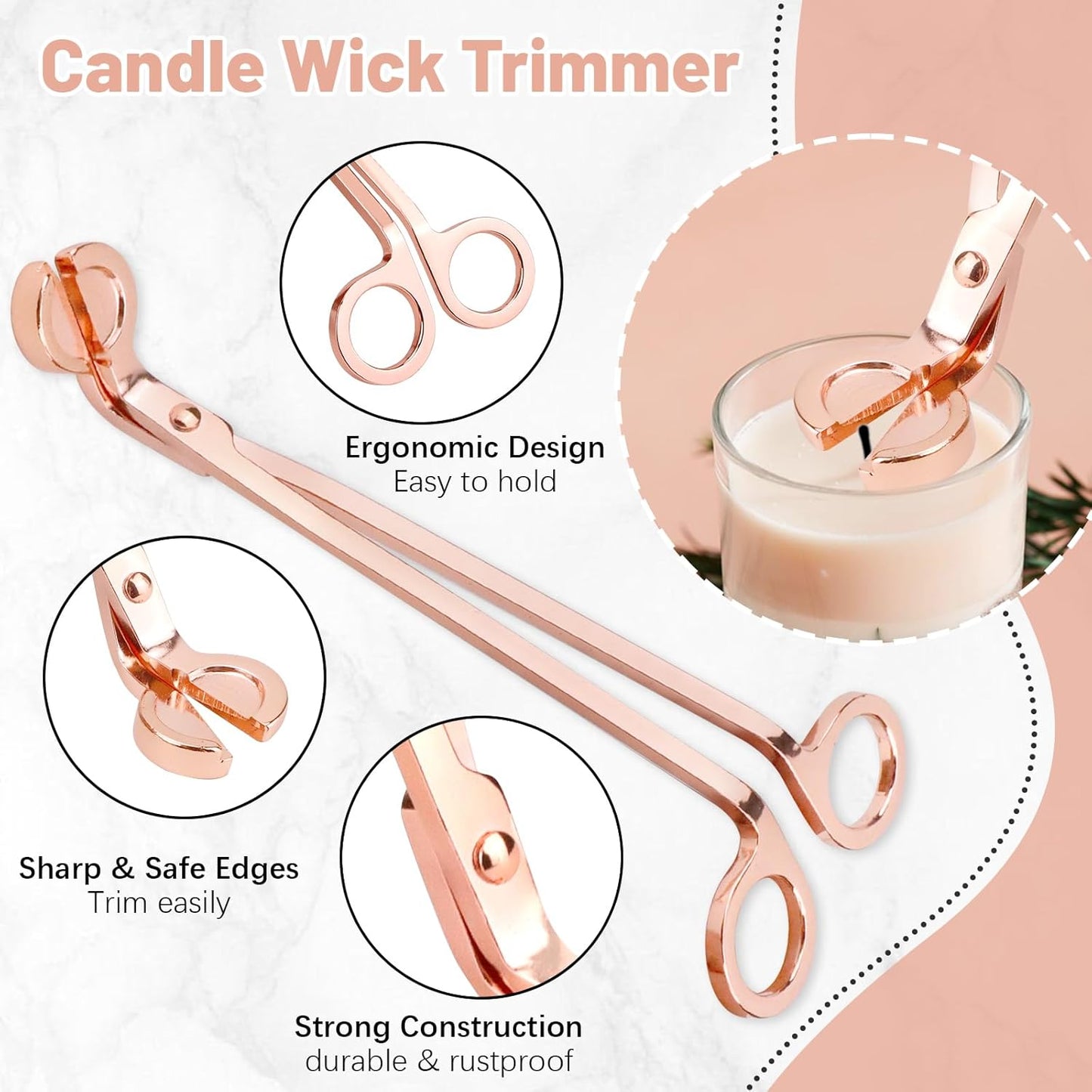 Stainless steel candle extinguisher set ART048