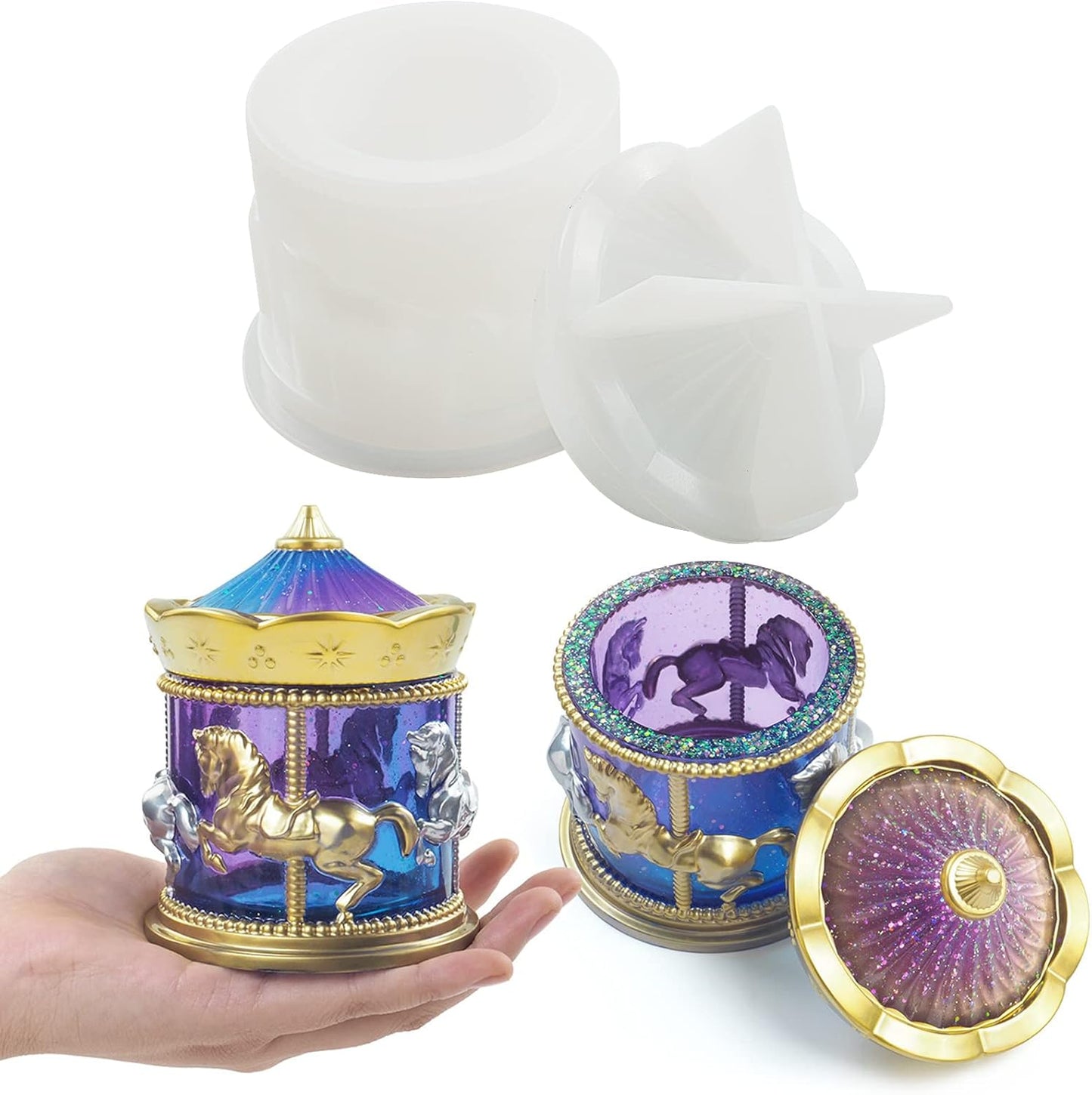 Horse Carousel Storage Box WCM404