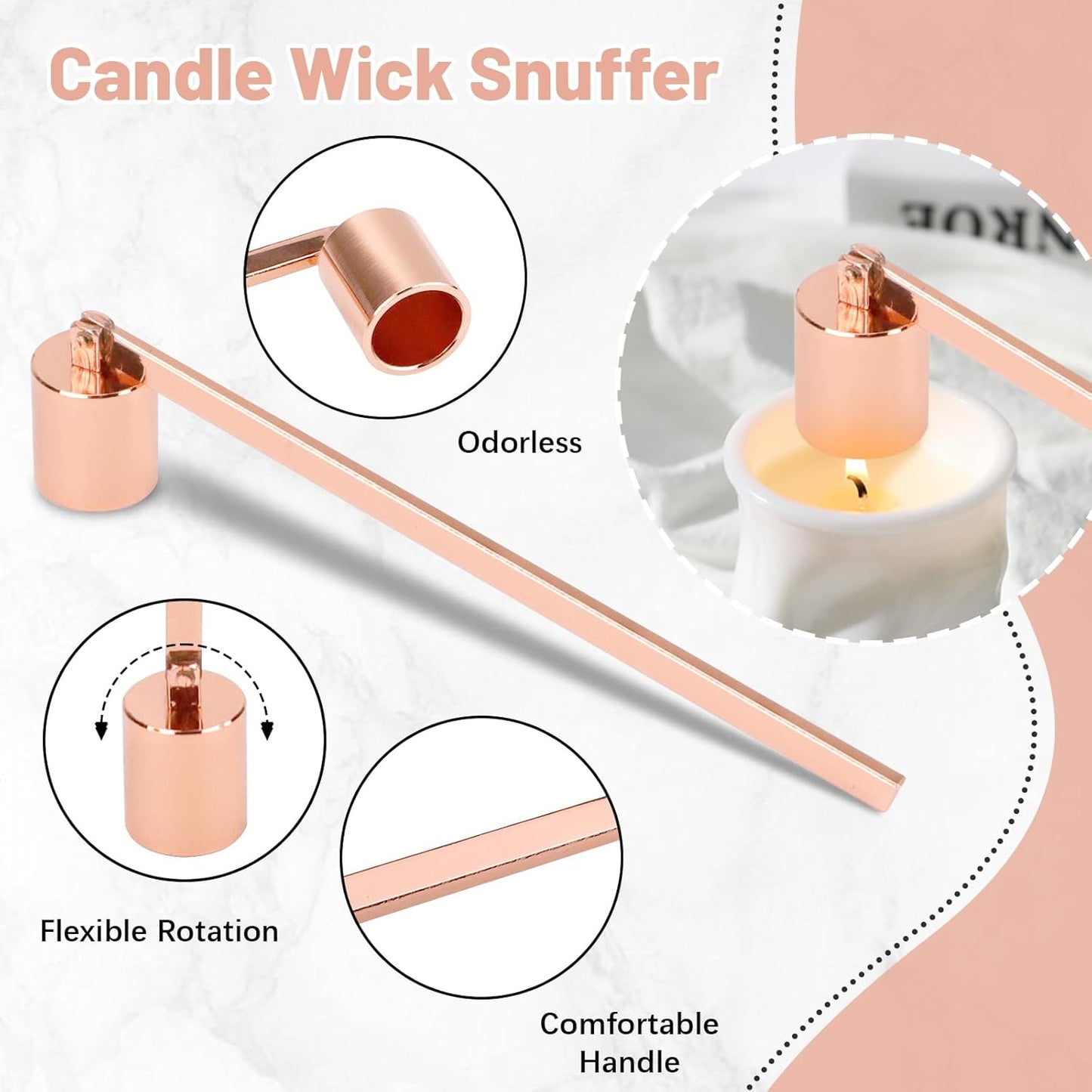 Stainless steel candle extinguisher set ART048