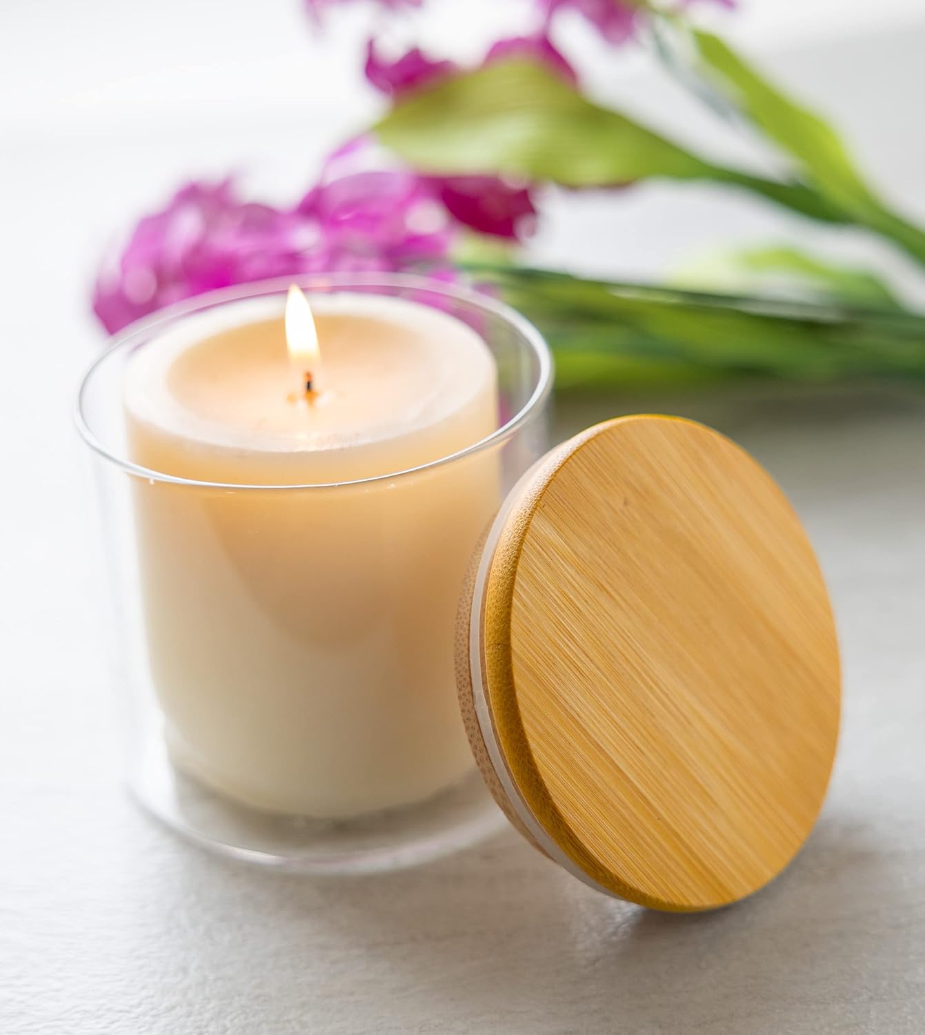 270ml Wooden Lid Borosil Jars 3PCS PM377