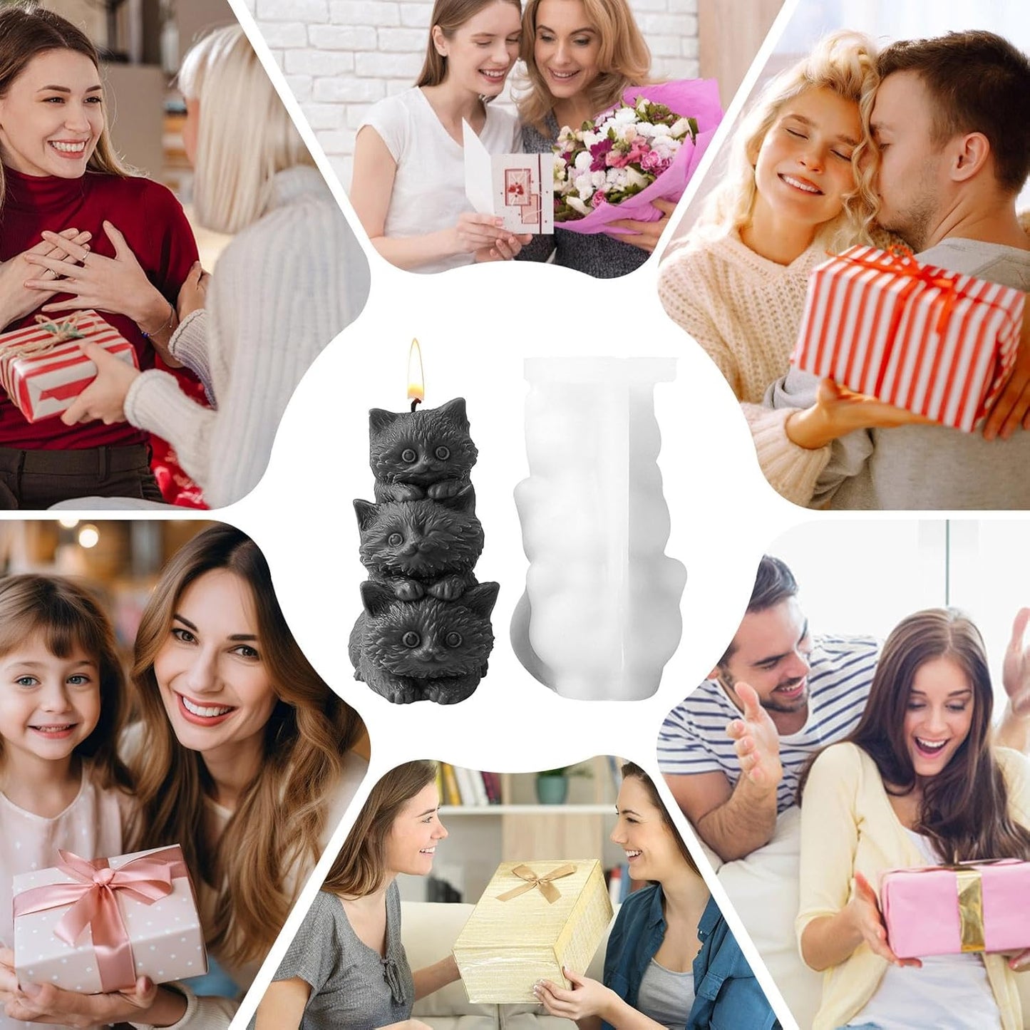 3 Cavity Cat Molds WCM631