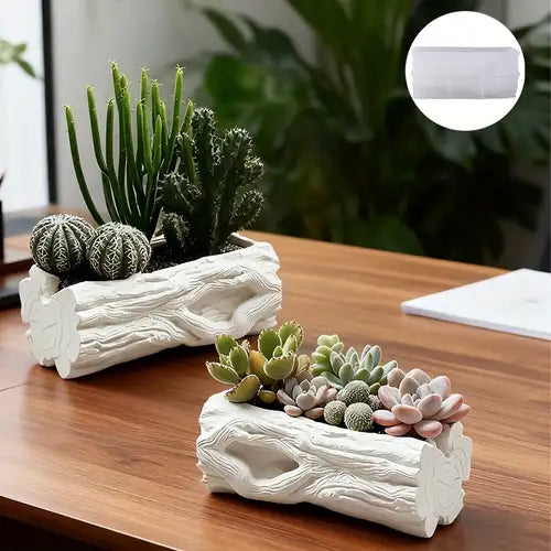 plastic log planter Wooden Log Planter