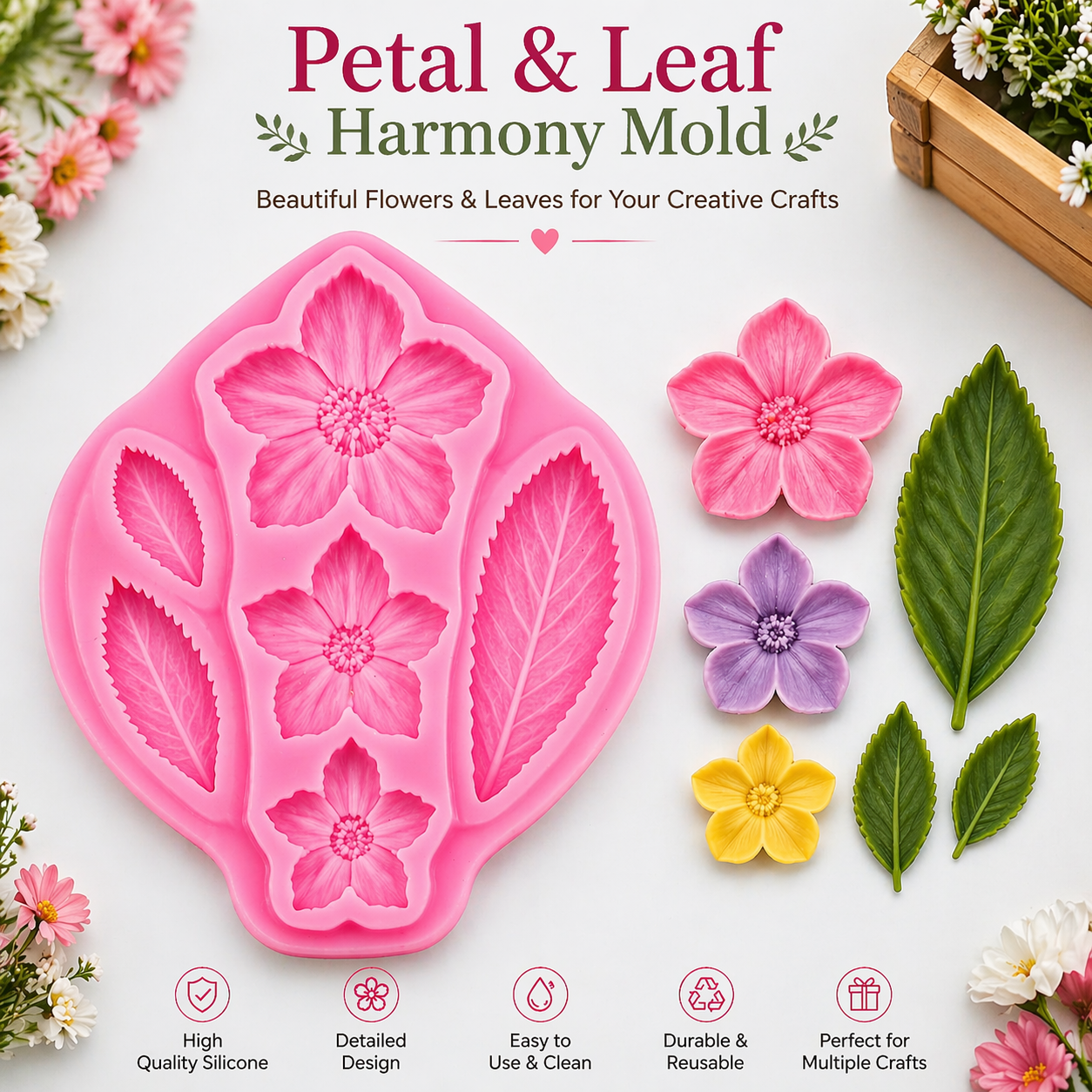 Petal & Leaf Harmony Mold | CFM422
