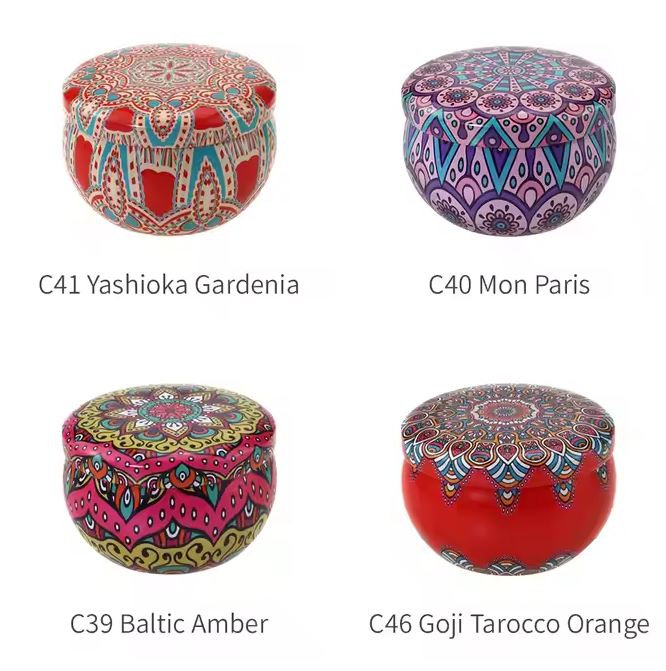 Tin Box Mandala 3 Pcs of each color (Pack of 12pcs) 6.2*4.2 cm PM268