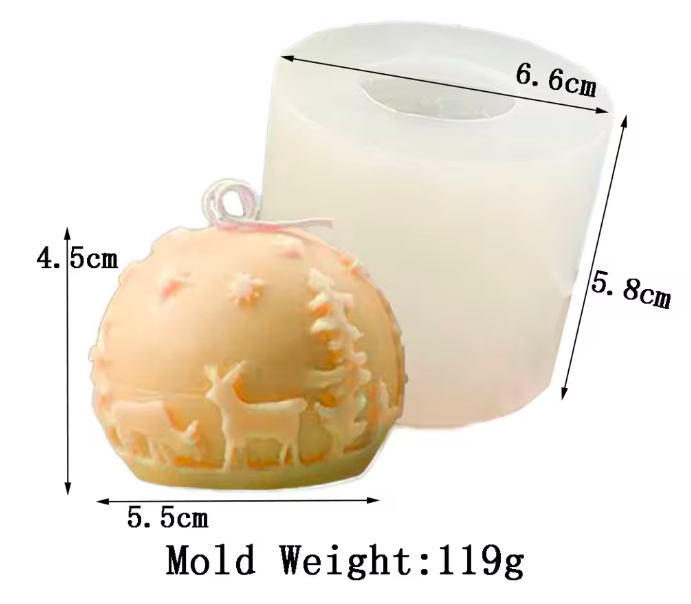Deer Ball Candle Mold WCM026