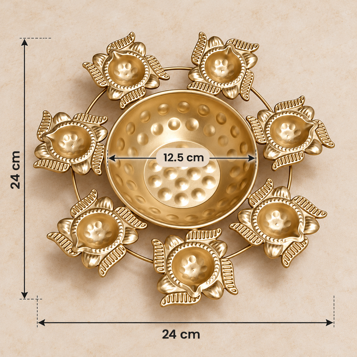 Swastika Design 7 Diya Urli | HOM-WCT038 (coloured)