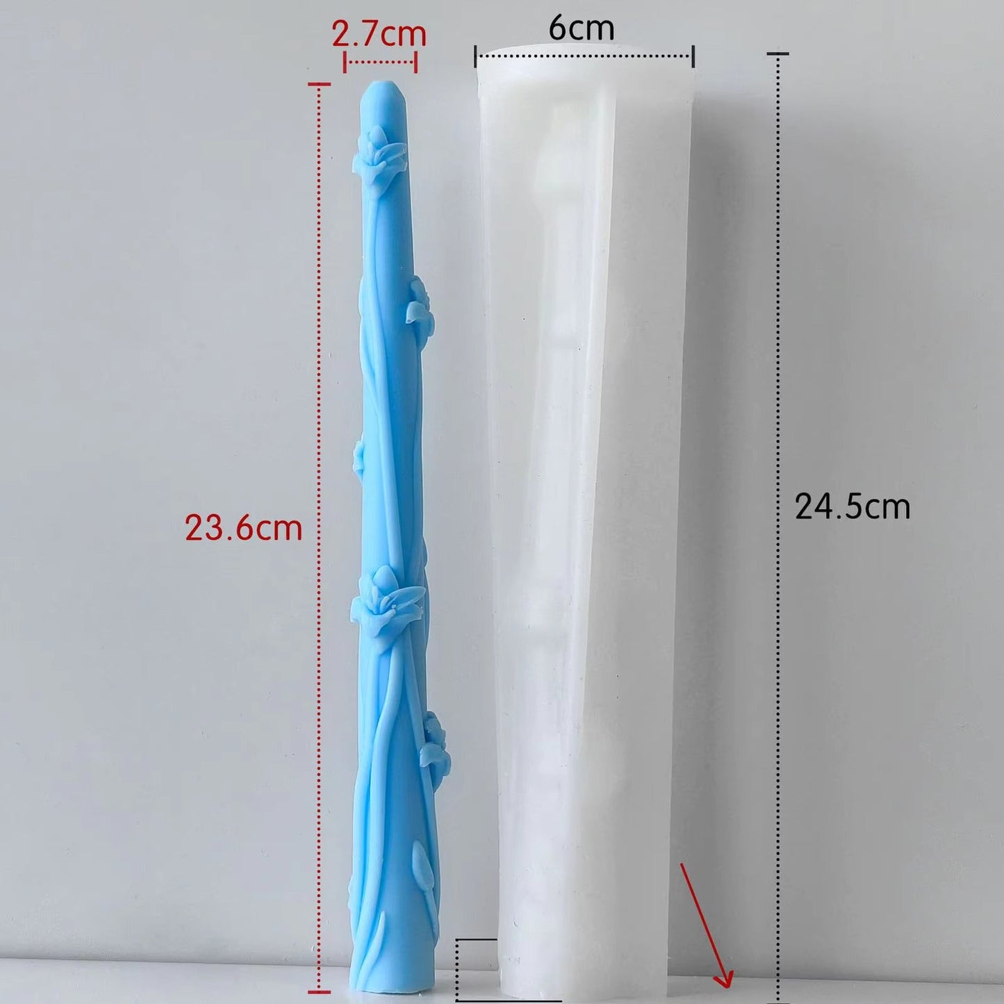 Long strip flower candle Mold I WCM634