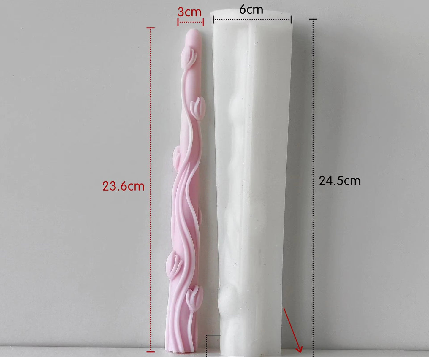 Long strip flower candle Mold II WCM635