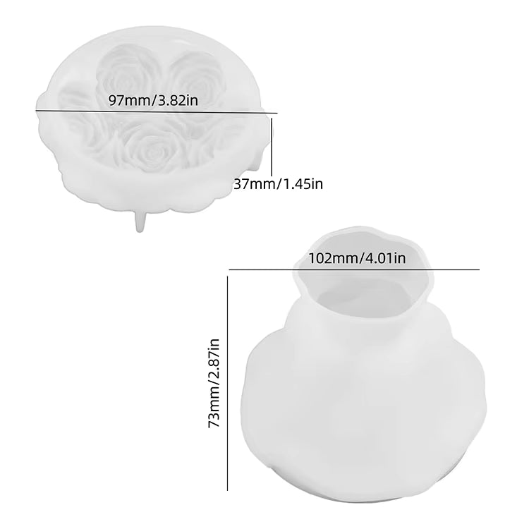 Rose Bouquet Jar Silicone Mold ARM400