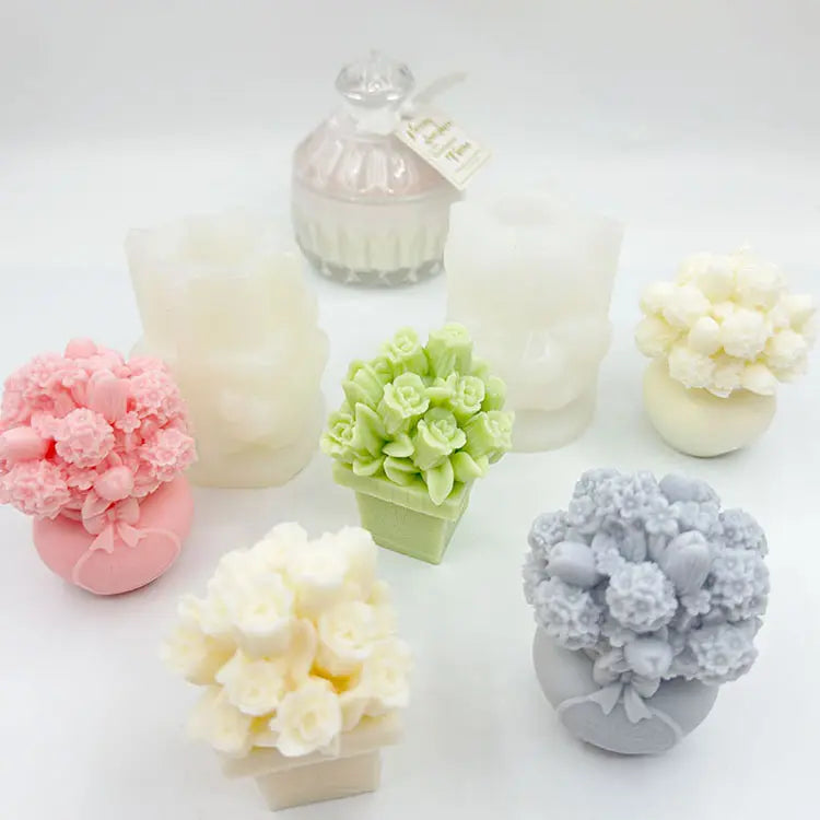 Rose Pot Silicone Mold WCM523