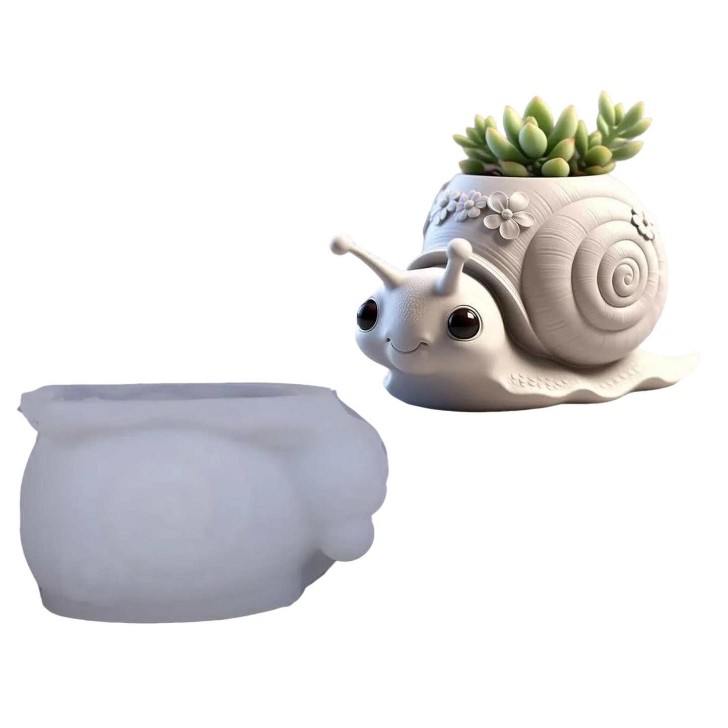 Snail Silicon Planter Jar Mold ARM442