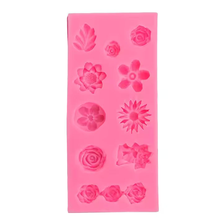3D Rose Sun Flower Daisy Leaves CFM295