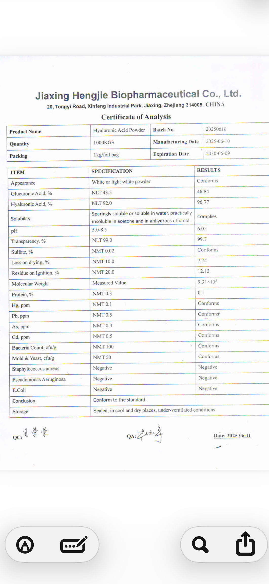 Hyaluronic Acid CH042