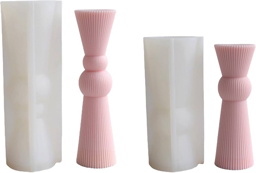 Ribbed Pillar Candle Silicone Mold | WCM875