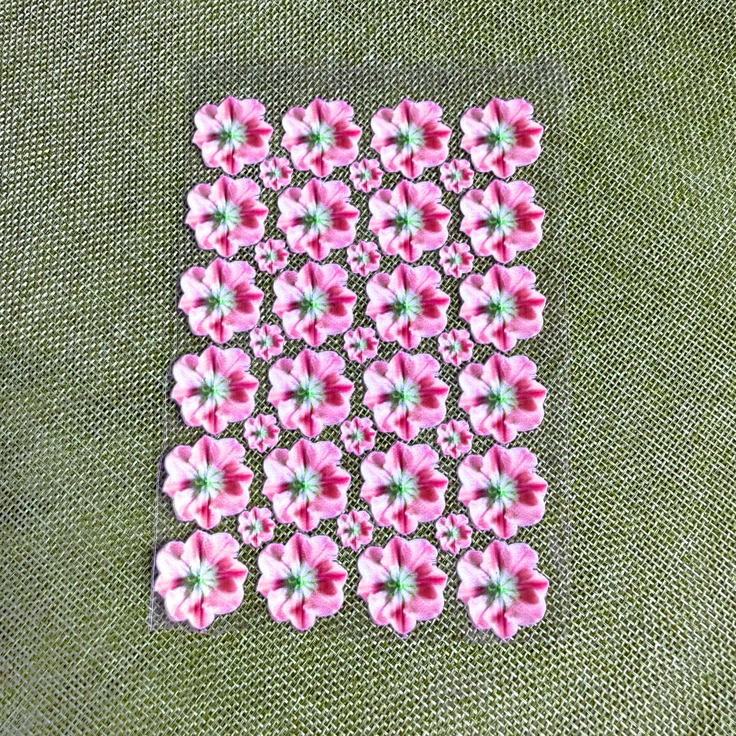 Premium Pink Petunia UV Transfer Stickers | UV010