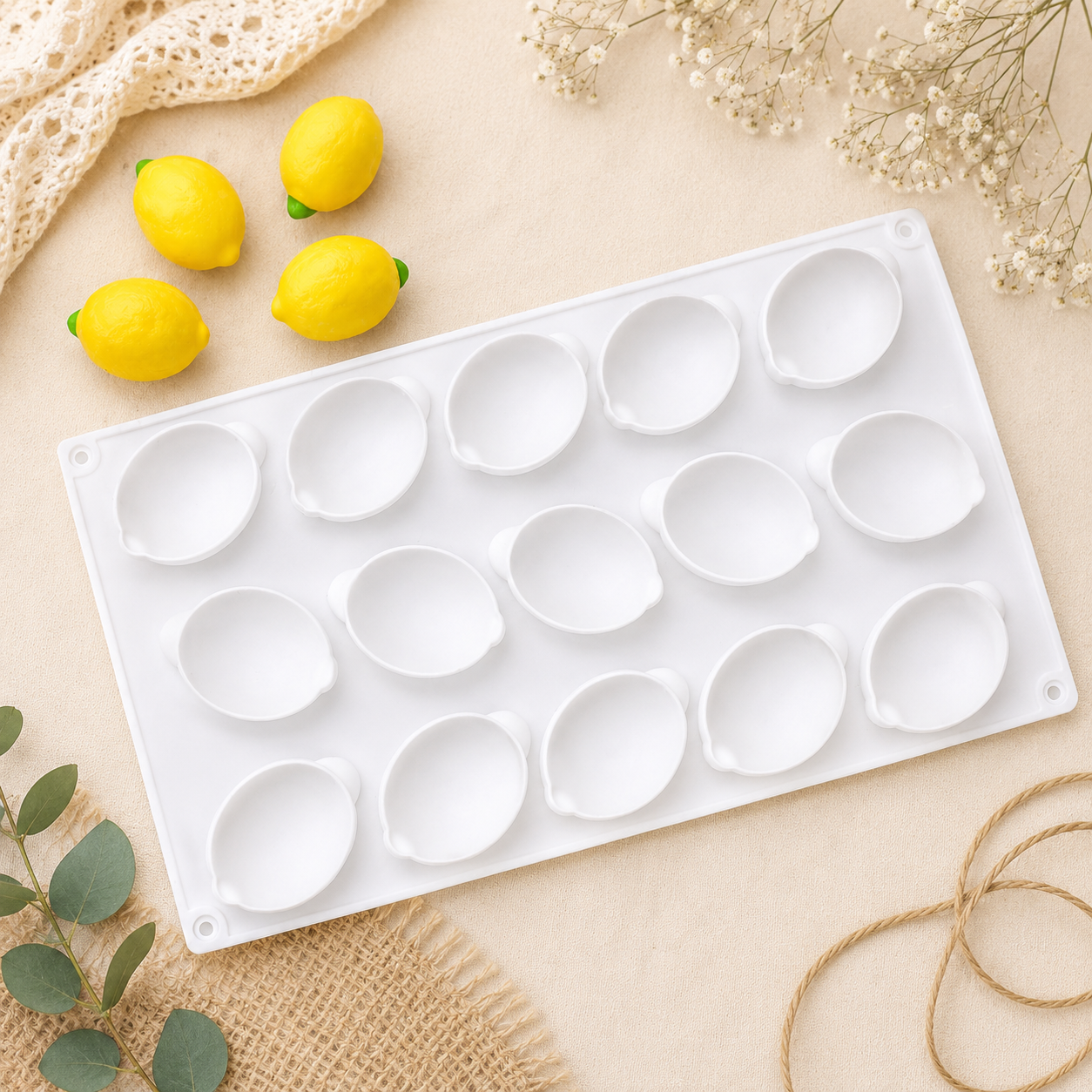 15 Cavity Mini Lemon Shape Mold
