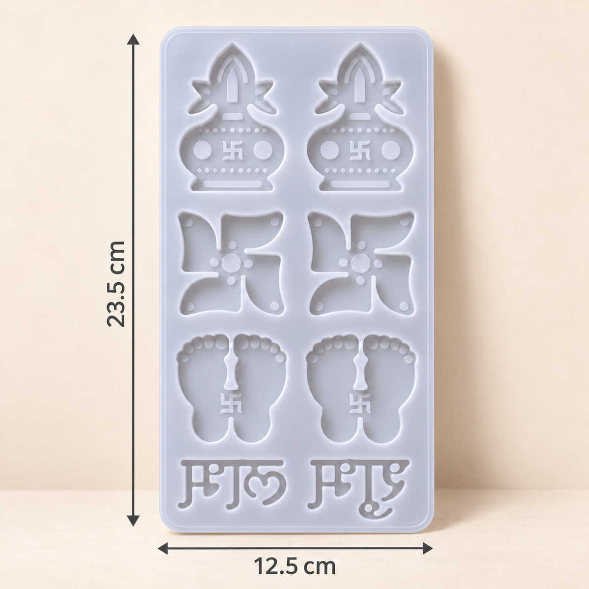 Shubh Labh Silicone Mold – Kalash, Swastik & Lakshmi Footprints | MLD-ARM601