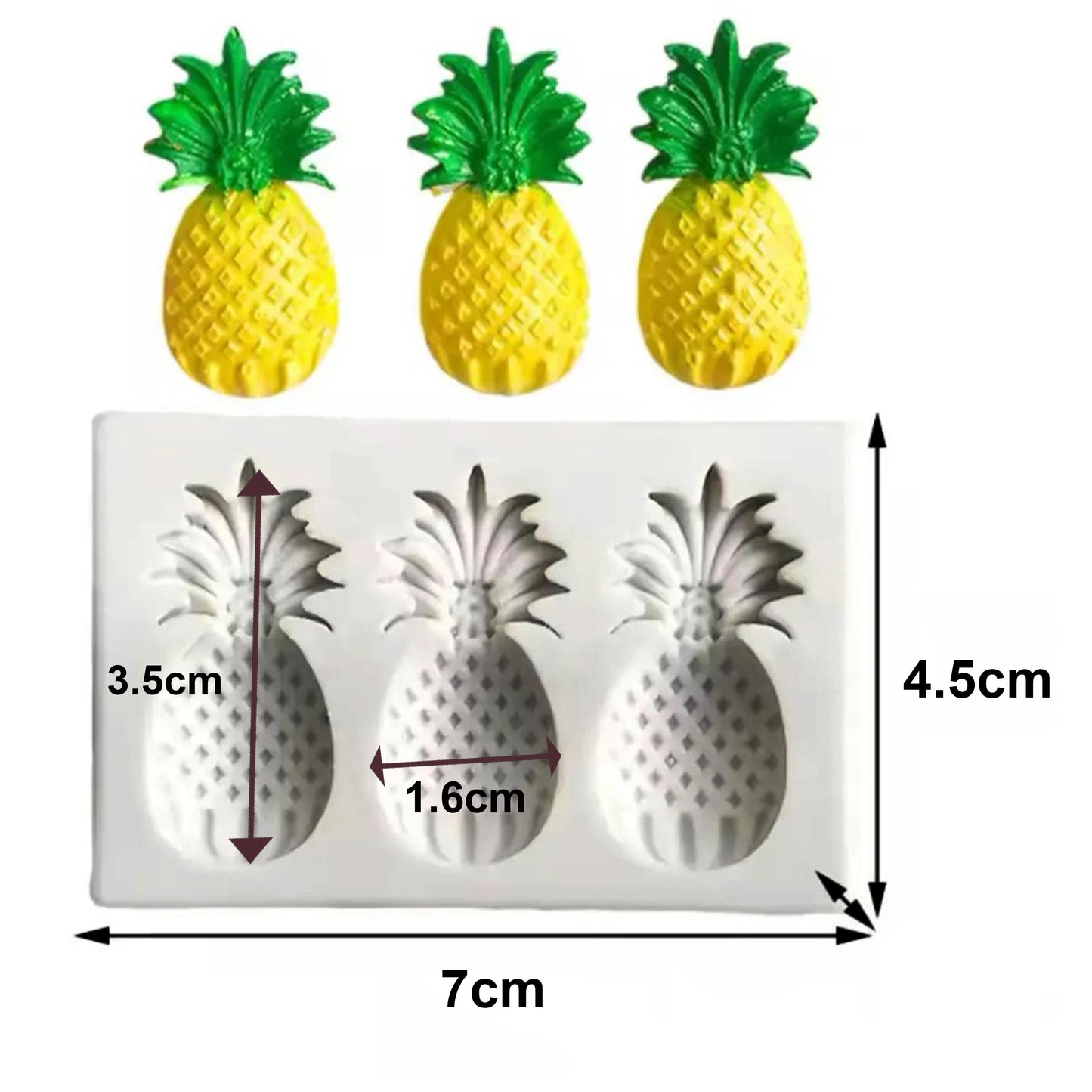 3 Cavity Pineapple Silicone Mold | CFM420 (OWN)