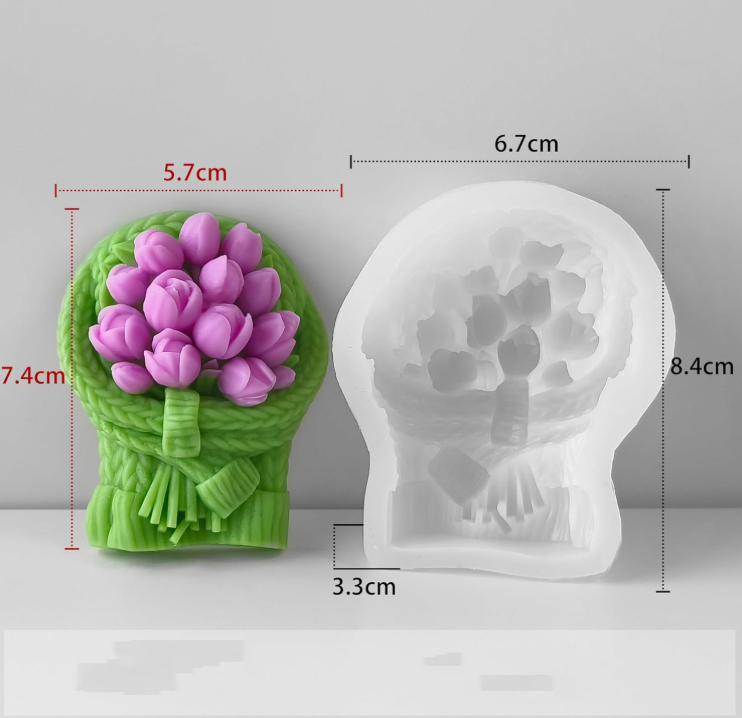 Tulip Flower Basket Silicone Mold | WCM890