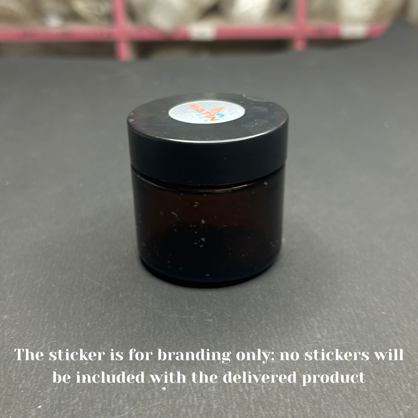 60 Grams Amber Glass Jar +White led + Black Cap 12 pcs PM022