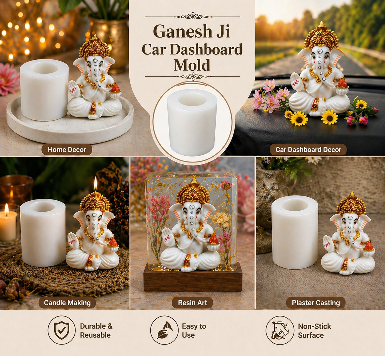 Ganesh Ji Car Dashboard Mold | WCM842