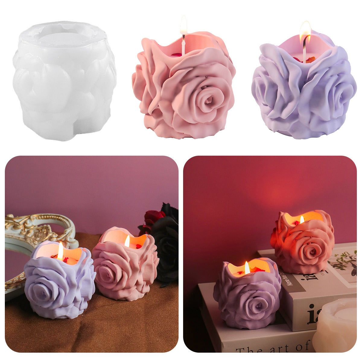 Rose Flower Jar Mold ARM398
