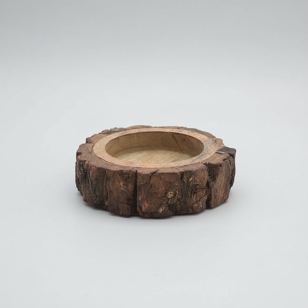 Wooden Round Crackle Bow 12x12cm inner depth 1 inch, WC003