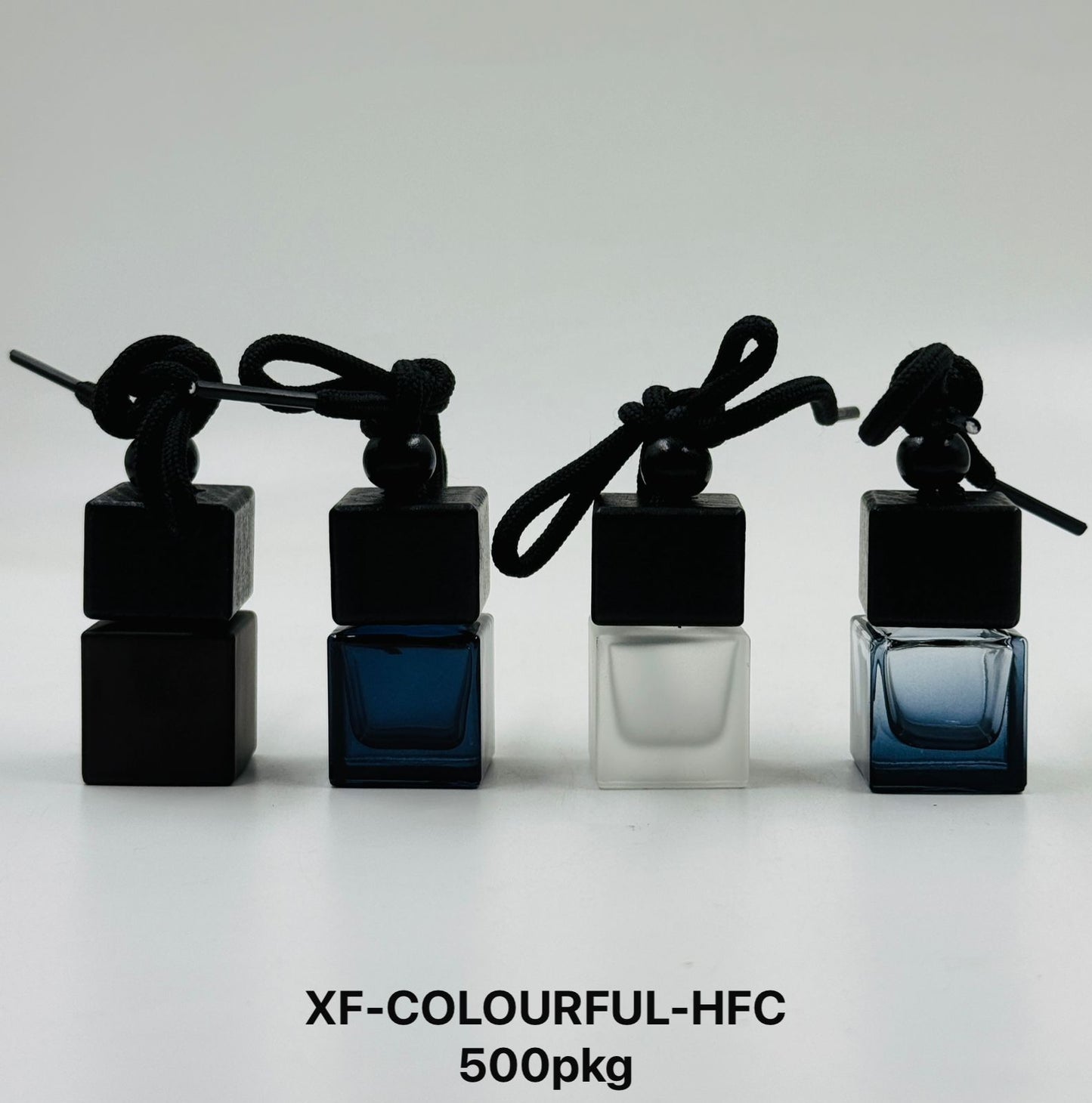 Square Glass Car Diffuser Bottle with Black Wooden Cap (10 ml) | HDF014