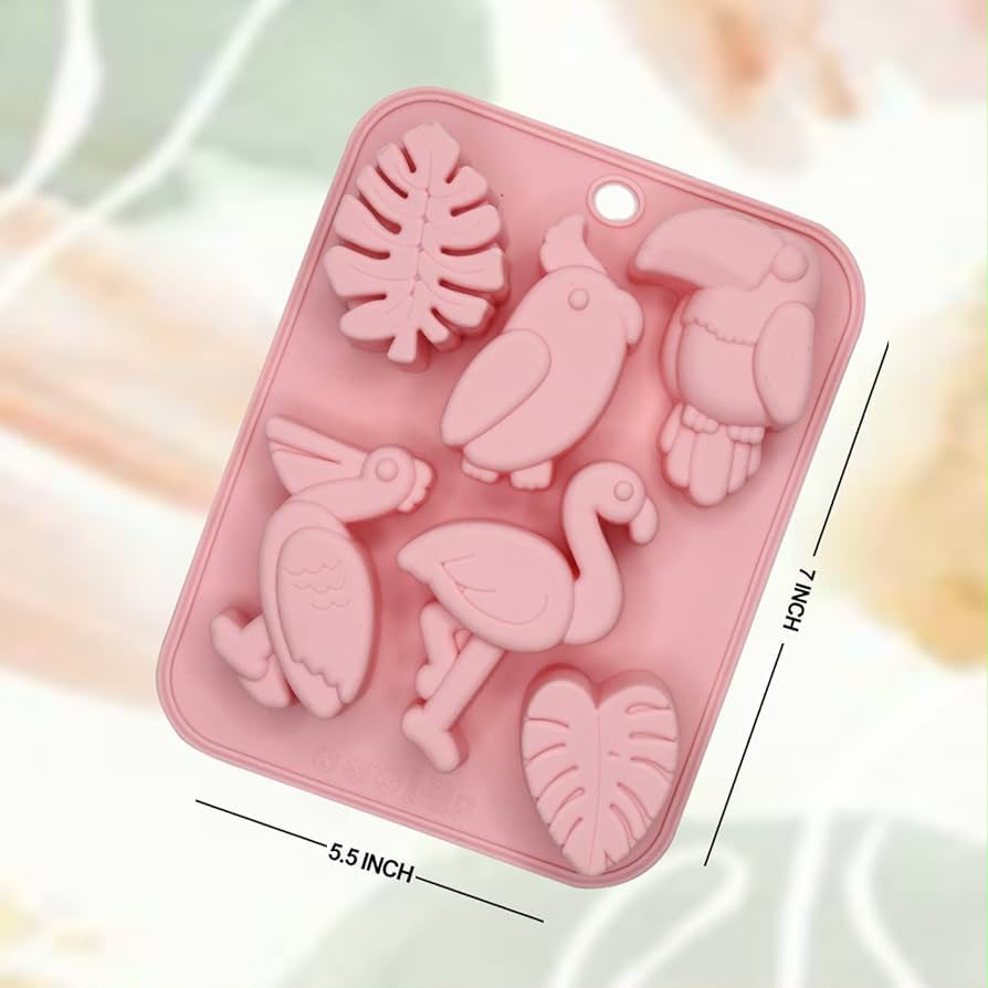 Tropical Birds & Leaves Silicone Mold Set for Candle, Soap, Resin & Chocolate Making | SSM312
