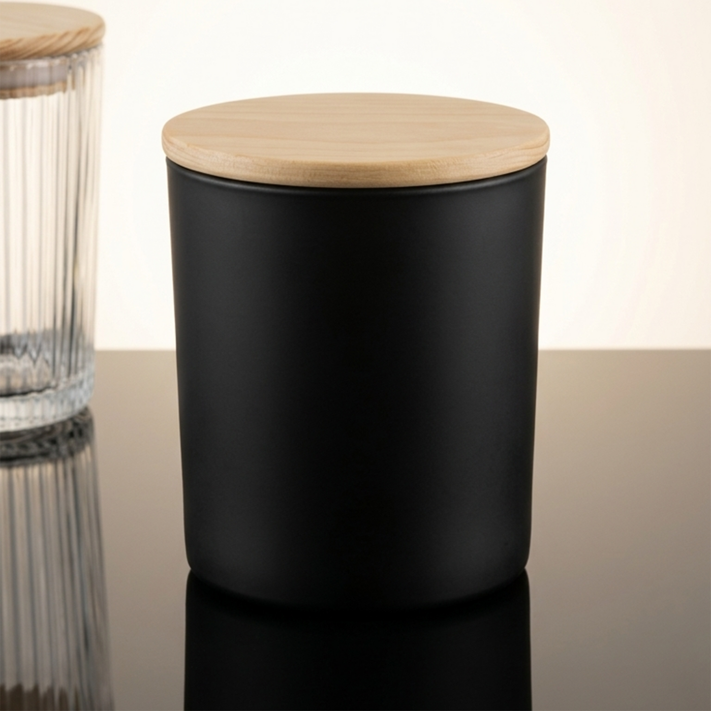 PM253 black glass jars 180ml pack of 6 for DIY candles and storage