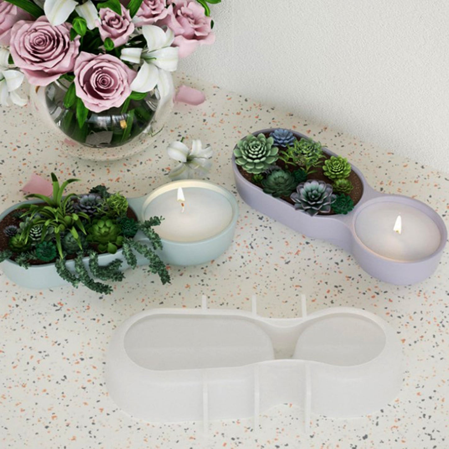 2-in-1 Succulent Planter Candle Mold