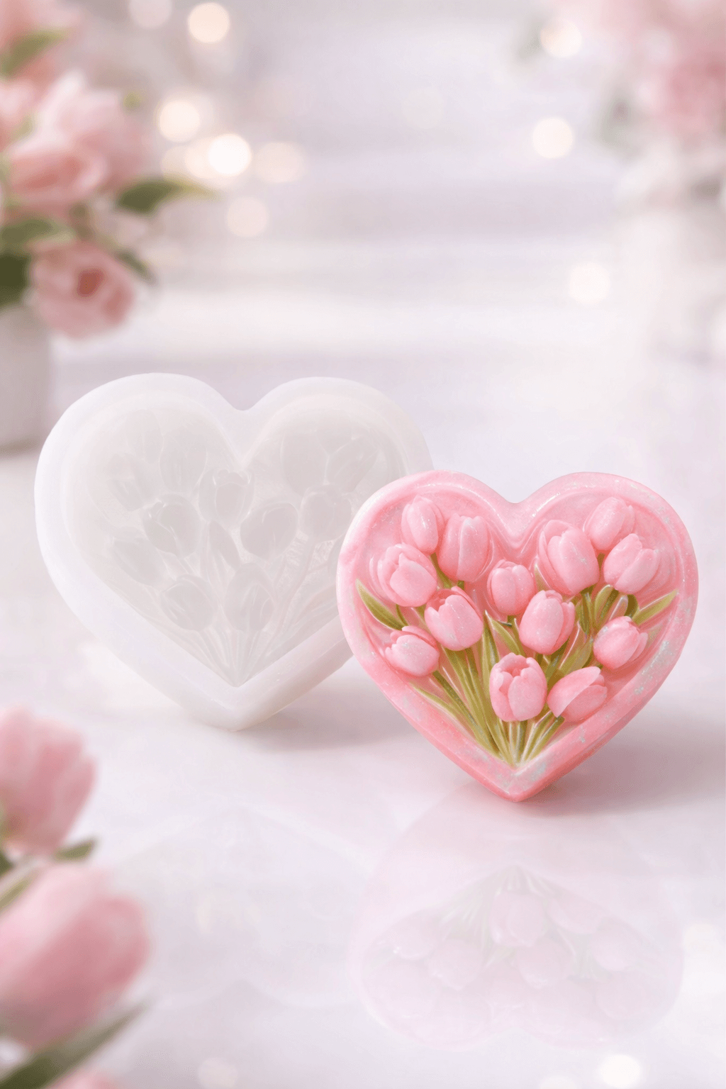 Natural rose silicone mold WCM812 for handmade soap and decor