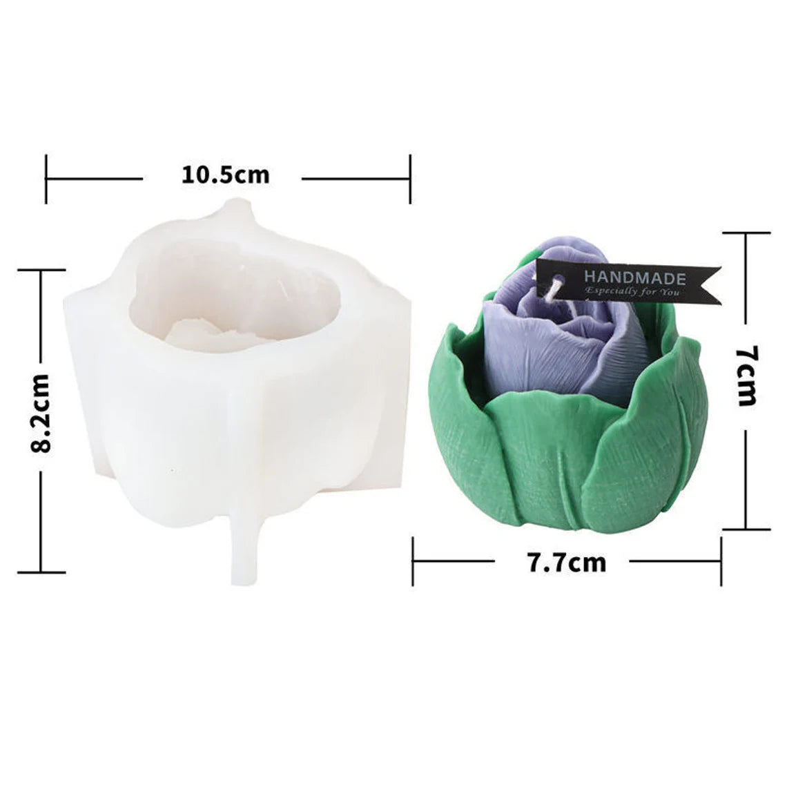 WCM607 3D Tulip Candle Mold