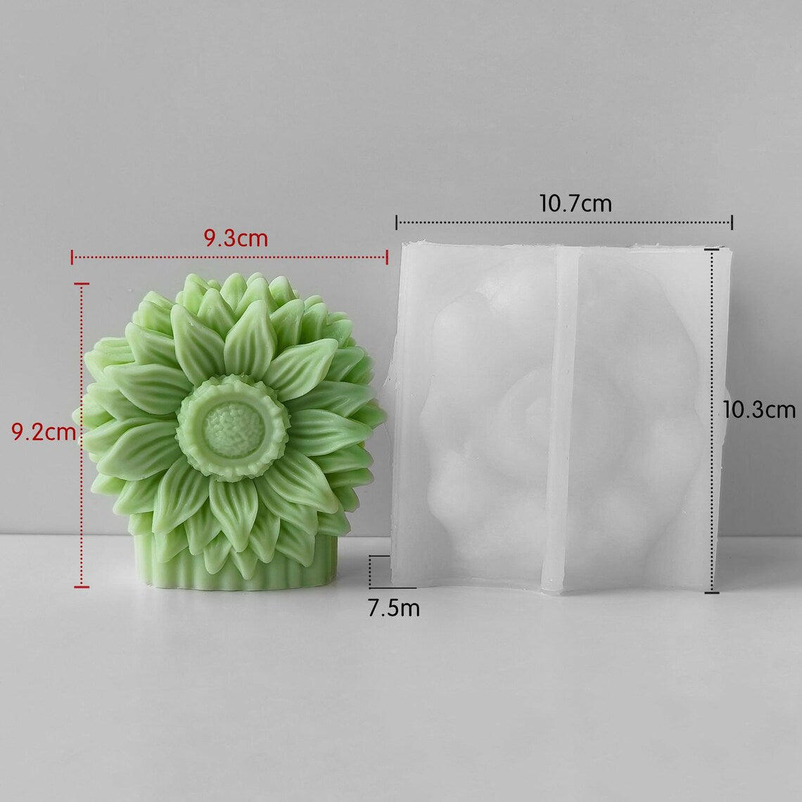 3D sunflower pillar mold WCM628