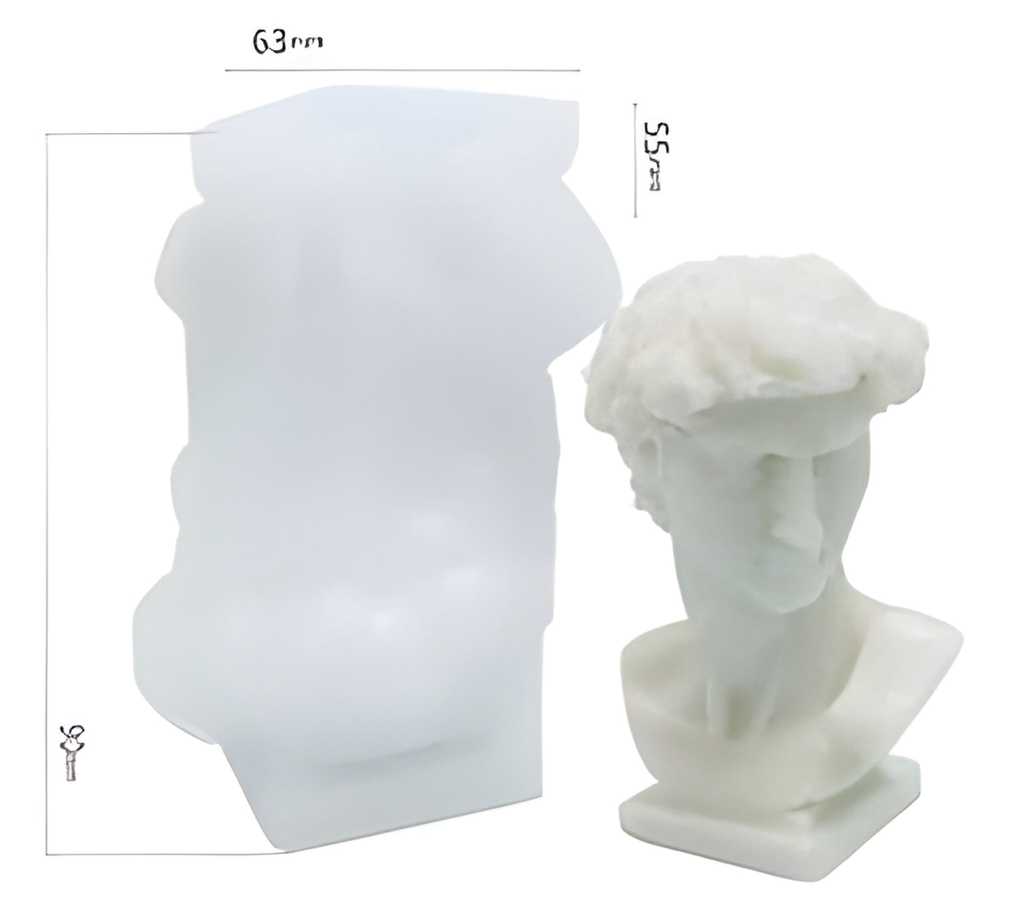David Candle Silicone Mold WCM735