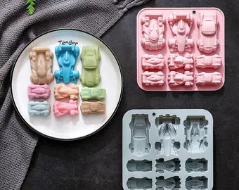Mini Racing Car Silicone Mould Set SSM242 ideal for handmade candles, soaps and resin crafts