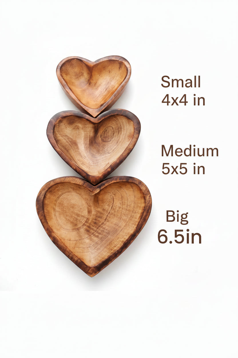 Wooden Candle Heart Bowl WC002 | WC007 | WC011